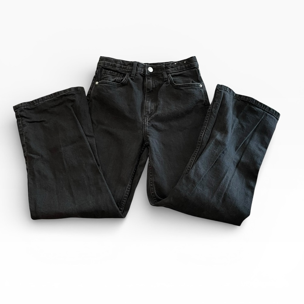H&M Wide Leg High Waist Black Jeans Girls 11-12Y US 14 EUR 152 - Picture 3 of 6